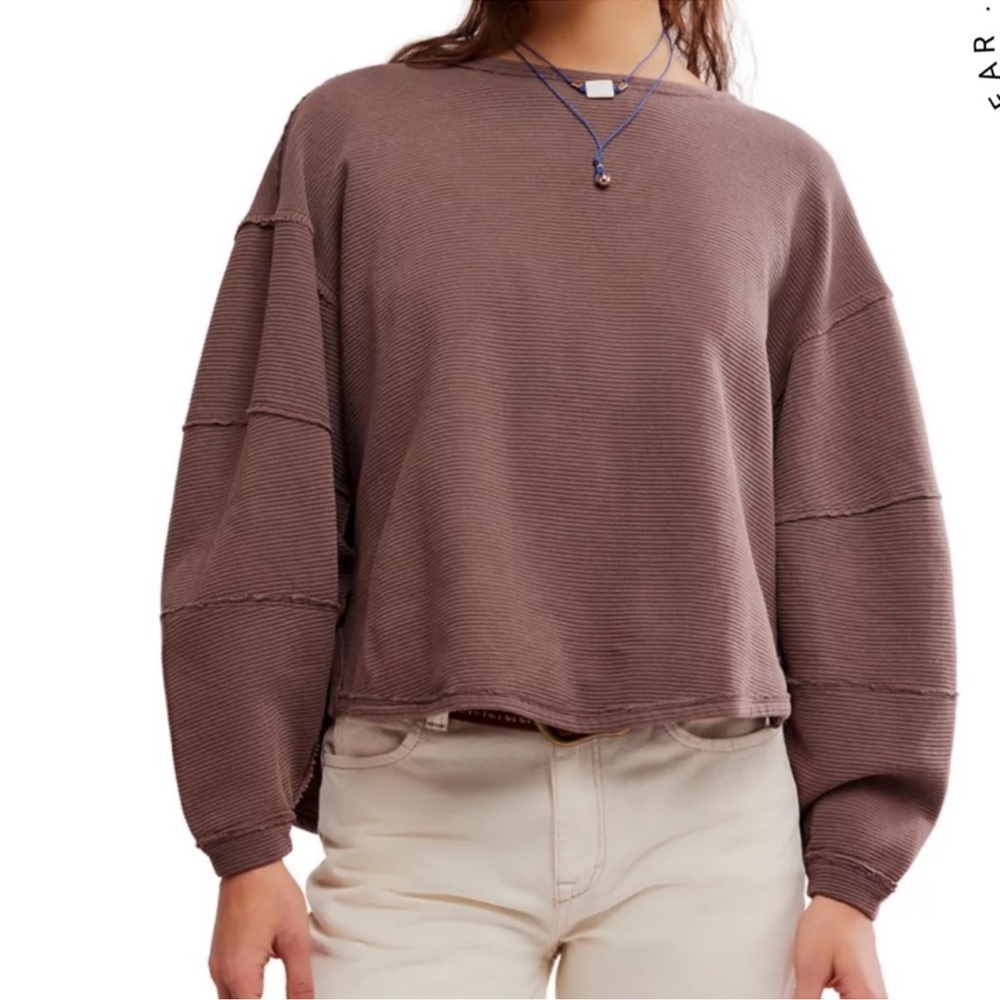 We The Free/FREE PEOPLE:”Total Eclipse Tee” in Tan NWOT